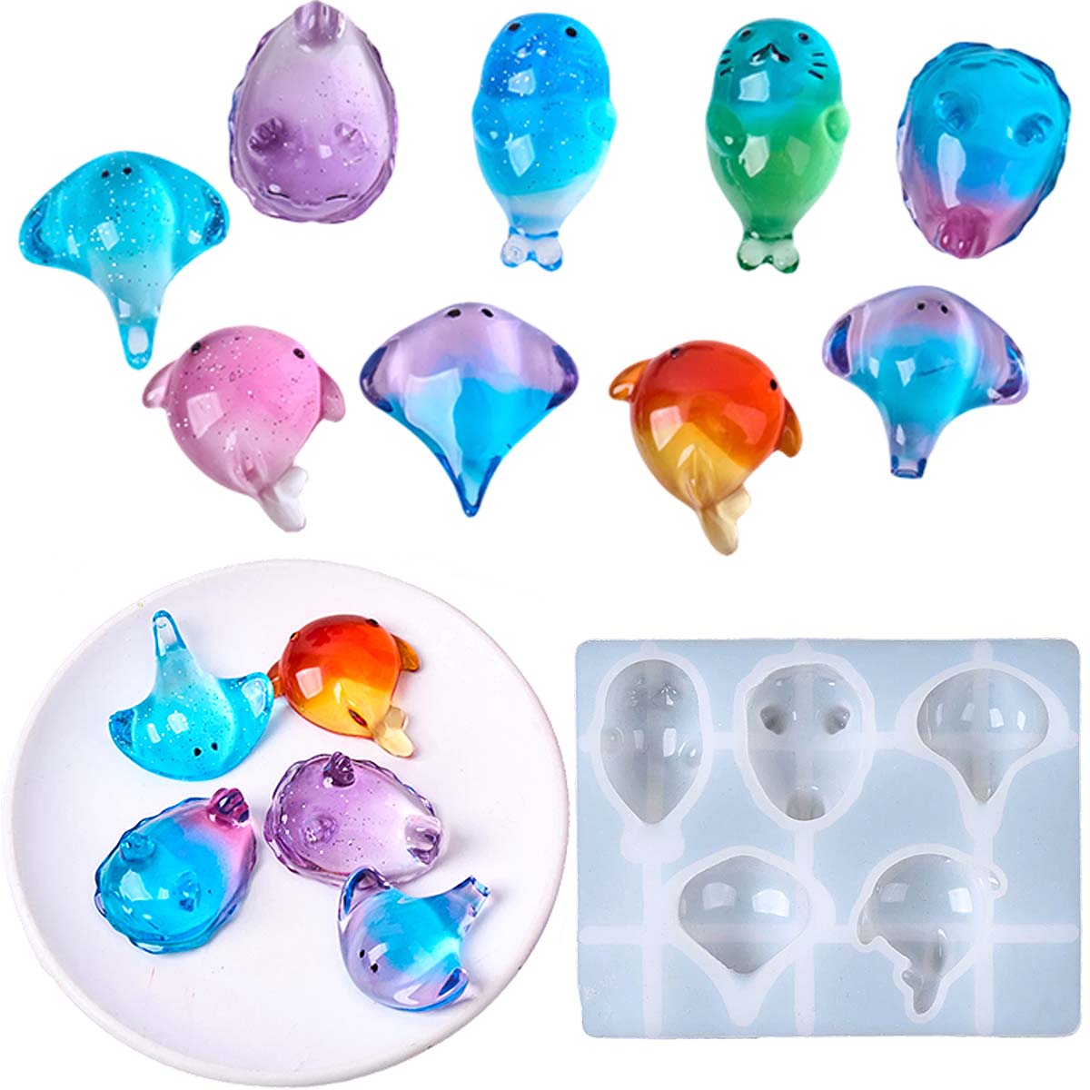 Soap Making Items - 3D Healing Kawaii Manta Ray Whale