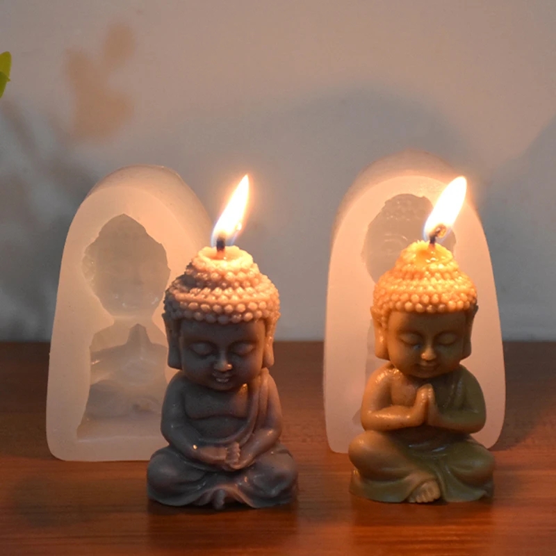 Soap Making Process - 3D Buddha Silicone Candle Mold Meditation
