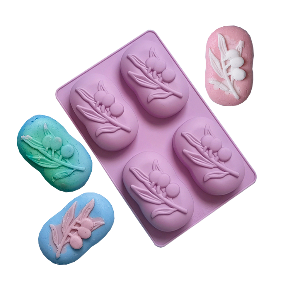 4 Cavities Oval Olive Tree Sil - Soap Making Unit 评论和价格