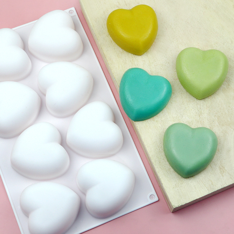 8 Pcs Love Heart Silicone Soap - Soap Making Experiment 评论和价格