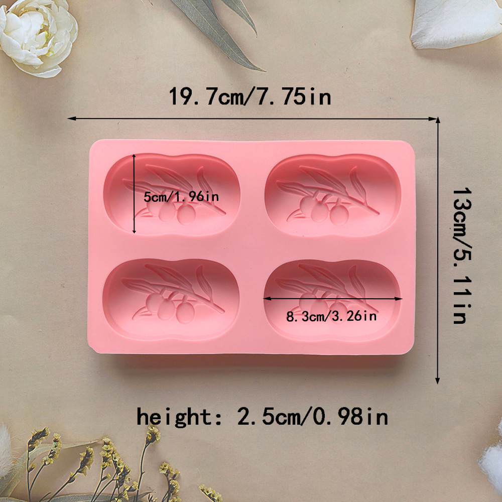 4-Cavity Oval Olive Tree Silic - Soap Making Experiment 评论和价格