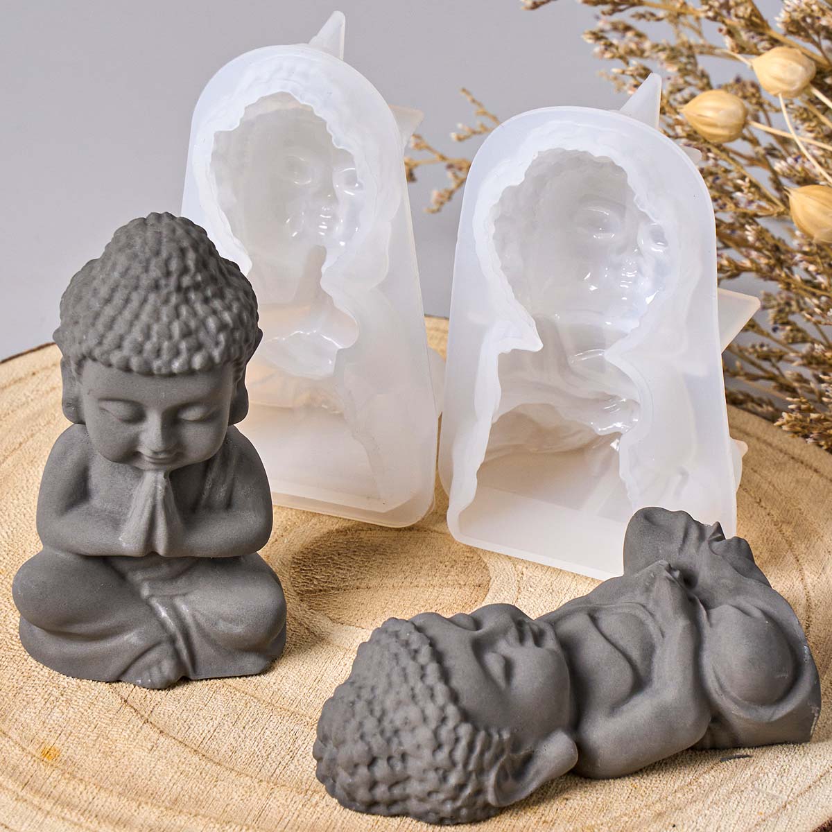 3D Buddha Silicone Candle Mold - Soap Making Process 评论和价格