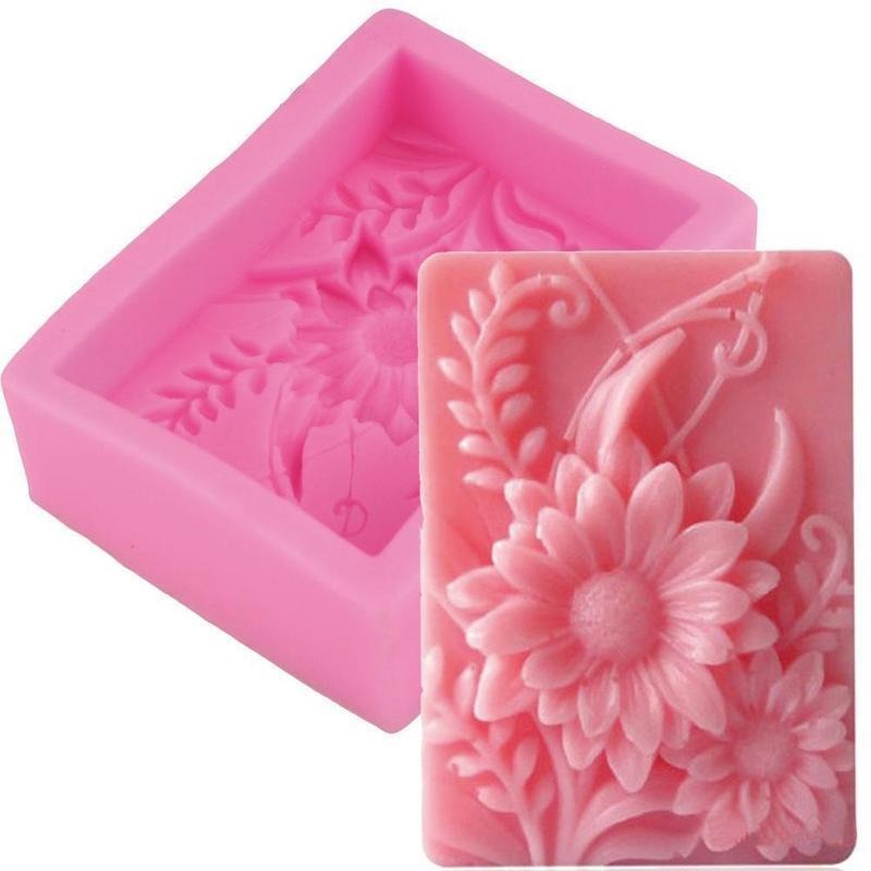 1pc 3D Square Rose Flower Sili - Soap Making Experiment 评论和价格