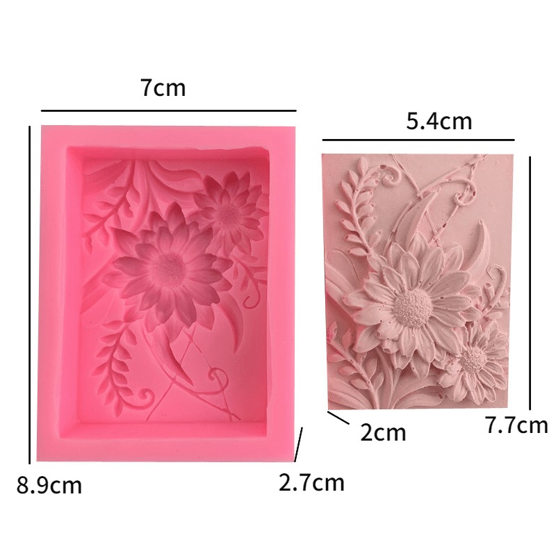 1pc 3D Square Rose Flower Sili - Soap Making Experiment 评论和价格