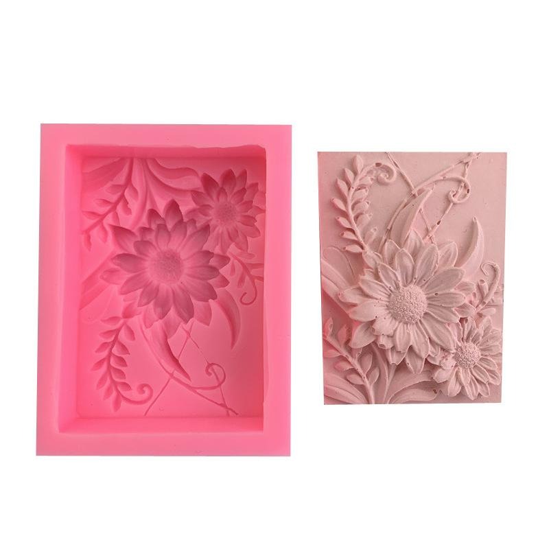 1pc 3D Square Rose Flower Sili - Soap Making Experiment 评论和价格