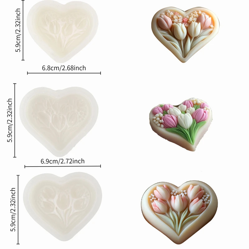 Silicone Mold for Heart-shaped - Soap Making Experiment 评论和价格