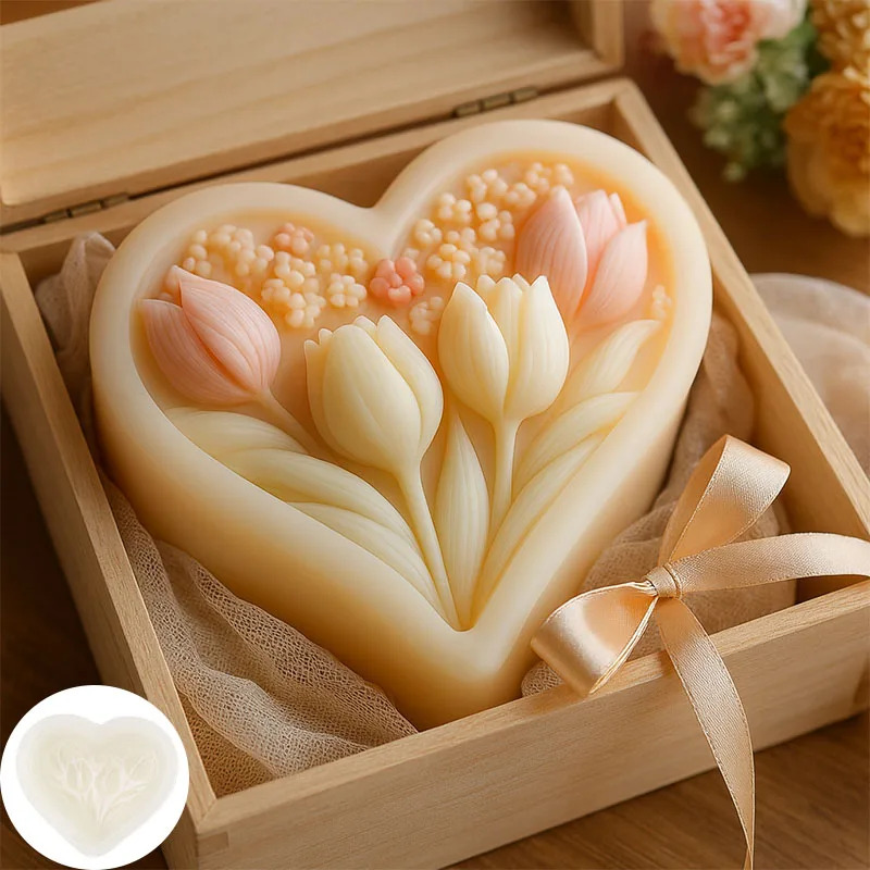 Silicone Mold for Heart-shaped - Soap Making Experiment 评论和价格