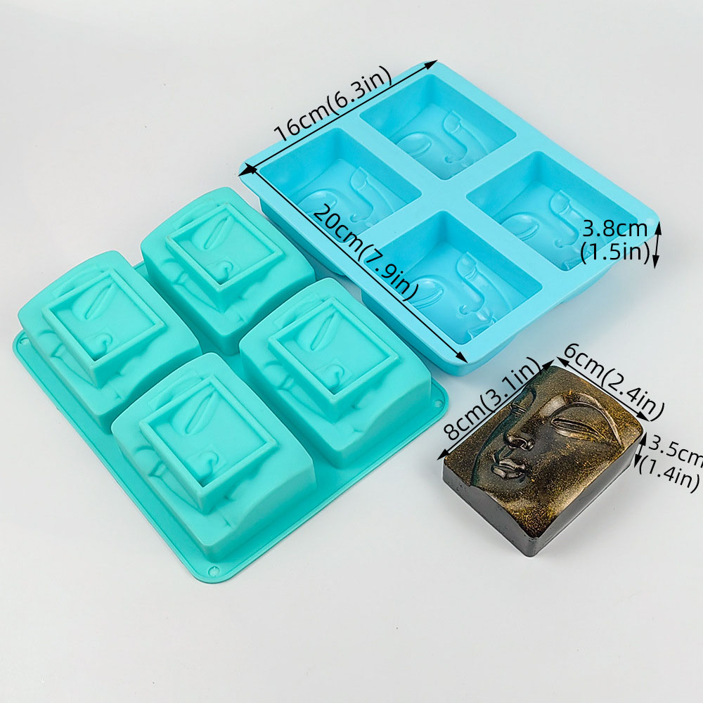 4 Holes Buddha Portrait Soap M - Soap Making Vendors 评论和价格