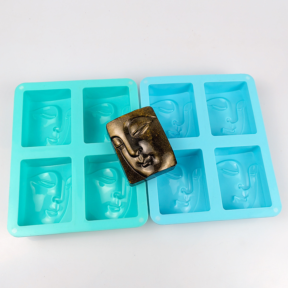 4 Holes Buddha Portrait Soap M - Soap Making Vendors 评论和价格